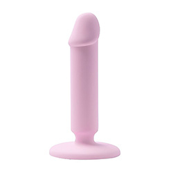 Foto do Produto Plug Anal em Silicone (Toque Aveludado) Reto com Glande e Ventosa 14,8 x 2,9cm Rosa