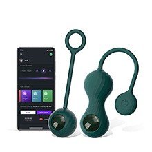 Bola de Pompoarismo em Silicone com 3 Esferas Recarregável 10 Vibrações Controle por APP Verde