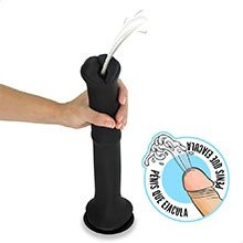 Foto do Produto P�nis Gigante e Grosso Flex�vel Jamanta que Ejacula 34,5 x 5,8cm Preto