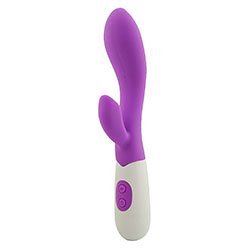 Vibrador Duplo em Silicone (Toque Aveludado) com 10 Vibrações Suzy Roxo