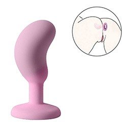 Foto do Produto Plug Anal Joia em Silicone (Toque Aveludado) Formato de Feij�o 9,3 x 3cm Rosa