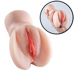 Foto do Produto Masturbador Masculino Realístico Vagina em Cyberskin (Material Que Imita a Pele Humana) Lyra Bege