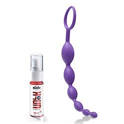 Foto do Produto Kit Gel para Sexo Anal Dessensibilizante Unlok 15ml + Plug Anal Silicone Sensation 9 x 2,5cm Roxo