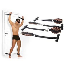 Foto do Produto Kit Bondage para Prender na Porta Fetiche Play Girl Preto_Leopardo