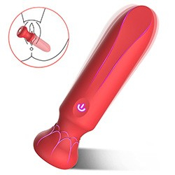Vibrador Bullet Recarregável em Silicone com 7 Vibrações e 3 Intensidades Neo Vermelho