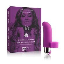 Foto do Produto Dedeira Vibratória em Silicone Recarregável 10 Vibrações Lia Roxo