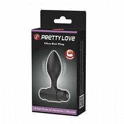 Foto do Produto Plug Anal com Vibrador em Silicone (Toque Aveludado) com 10 Vibrações POWER Preto