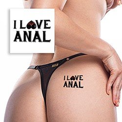 Foto do Produto Tatuagem Temporária Sensual Sexy com Texto I LOVE ANAL 6 x 3cm Preta