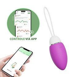 Vibrador Bullet Recarregável em Silicone com 10 Vibrações e Controle por APP Roxo