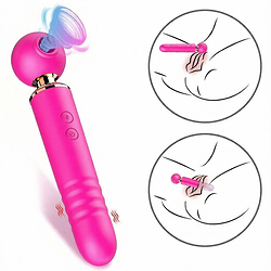 Vibrador Feminino Recarreg�vel em Silicone 3 em 1 - 10 Modos de Pulsa��o, Vai e Vem e Tapping Pink