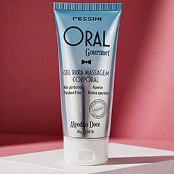 Gel para Sexo Oral que Aquece Beijável Oral Gourmet Aroma e Sabor Algodão Doce 45g