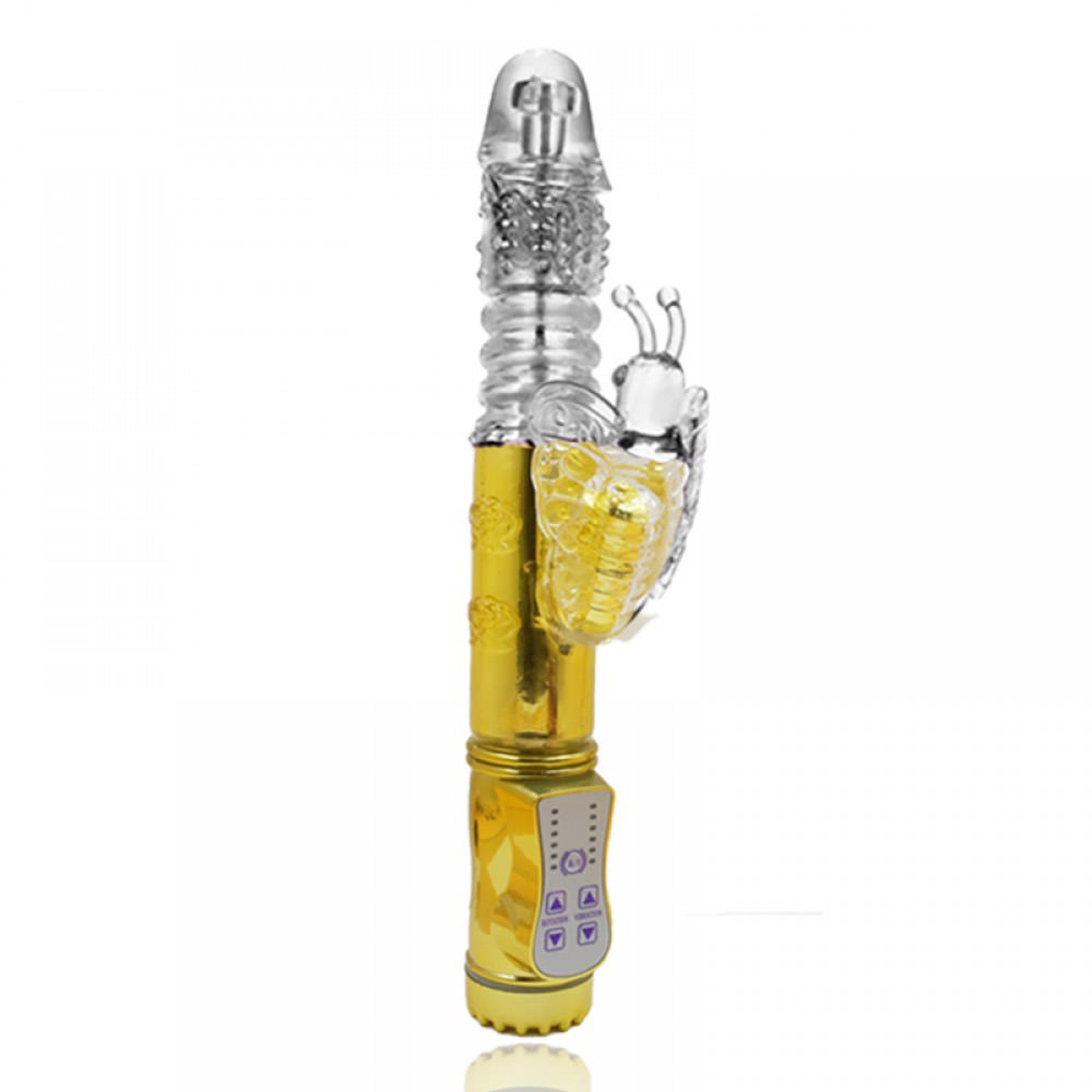 Vibrador Rabbit com Estimulador, 36 Vibra��es Dourado