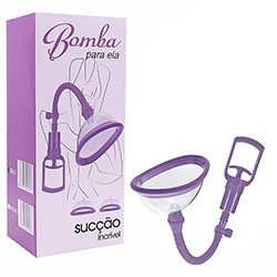 Bomba Vaginal Manual em ABS e Silicone Kit com Dois Tubos Lilás