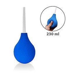 Ducha Higiênica Íntima Reutilizável para Anal e Vaginal 230ml em Silicone – Azul e Branco