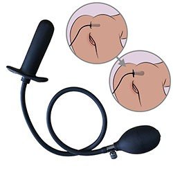 Foto do Produto Plug Anal Inflável Expansão Gradual em Silicone com Bomba Manual 11,5 x 3cm Preto
