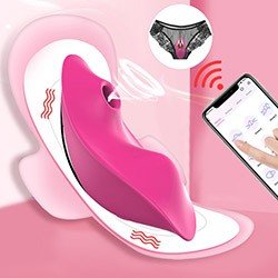 Foto do Produto Calcinha Vibrat�ria Recarreg�vel em Silicone 9 Pulsa��es e Controle por APP Magesty Pink