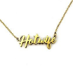 Colar Sensual Sexy com Corrente e Pingente Hotwife Dourado