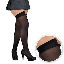 Foto do Produto Meia Fina Sensual Sexy 7/8 com Punho Social Preta