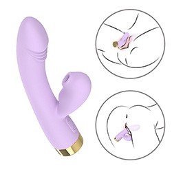 Pulsador de Clitóris e Vibrador Ponto G Scaleid em Silicone Aveludado e Recarregável via USB Rosa