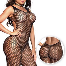 Foto do Produto Macac�o Ousado Sexy em Spandex com Abertura nas Costas no Estilo Bodystocking Emma Preto