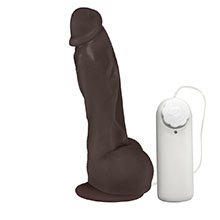Foto do Produto P�nis Real�stico em PVC Flex�vel Heart com Vibrador e Ventosa 19,5 x 4,5cm Marrom