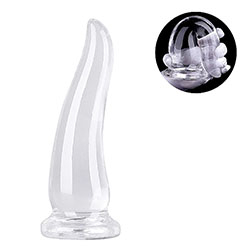 Foto do Produto Plug Anal Cônico Flexível com Ventosa - TPE (Jelly Macio) 20 x 5,5cm Transparente