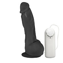 Foto do Produto P�nis Real�stico em PVC Flex�vel Heart com Vibrador e Ventosa 19,5 x 4,5cm Preto