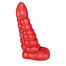 Foto do Produto Pênis Feito em PVC Flexível com Escroto Snake 16 x 5cm Vermelho Cintilante
