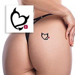 Foto do Produto Tatuagem Tempor�ria Sensual Sexy CORA��O DIABINHO Preta
