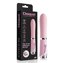 Foto do Produto Vibrador Personal Recarregável em Silicone com 10 Vibrações e Pedra na Base Choquei Rosa