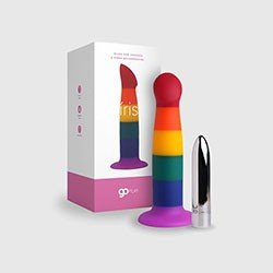 Foto do Produto Dildo em Silicone Flexível com Ventosa e Vibrador com 10 Velocidades Íris 16,6 x 3,6cm