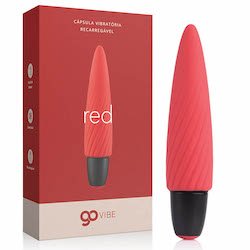Vibrador Bullet Recarregável em Silicone com 10 Vibrações Vermelho