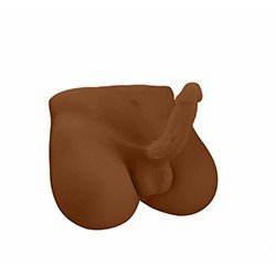 Foto do Produto Masturbador Unissex em Cyberskin Meio Corpo Masculino com Pênis e Ânus Marrom