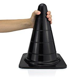 Plug Anal Gigante em PVC Flexível Formato de Cone Reto G 29 x 16cm Preto