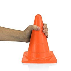 Plug Anal Gigante em PVC Flexível Formato de Cone Reto P 20 x 10cm Laranja