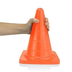 Plug Anal Gigante em PVC Flexível Formato de Cone Reto M 25 x 13cm Laranja