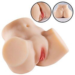 Masturbador Masculino em Cyberskin Formato de Bunda com Ânus e Vagina Lauren Bege