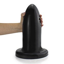 Plug Anal Gigante Bazuca - PVC Flexível 27 x 9,5cm Preto Brilhante