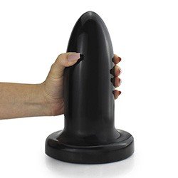 Foto do Produto Plug Anal Gigante Morteiro - PVC Flexível 22 x 7,5cm Preto Brilhante