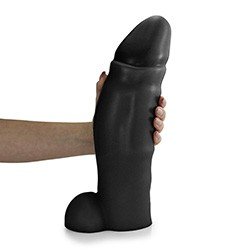 Foto do Produto Pênis Gigante e Grosso Reborn - Dildo em PVC Flexível 33 x 9,6cm Preto
