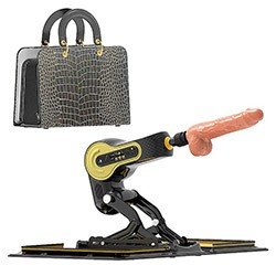 Foto do Produto Máquina de Sexo Discreta Fomato de Bolsa 6 Vibrações e 9 Modos de Vai e Vem com Controle Preta
